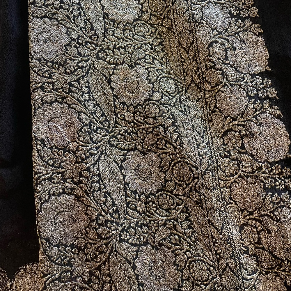 Black sari with undercoat and blouse size medium